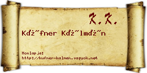 Küfner Kálmán névjegykártya